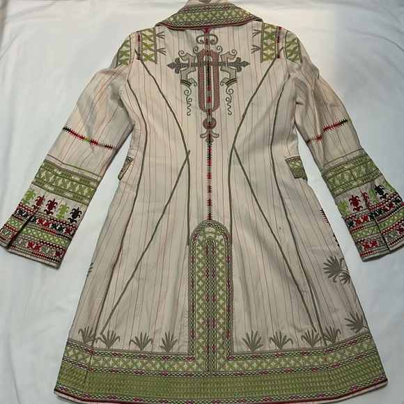 Johnny Was Biya Embroidered Green and Red Women's Coat - Picture 3 of 10